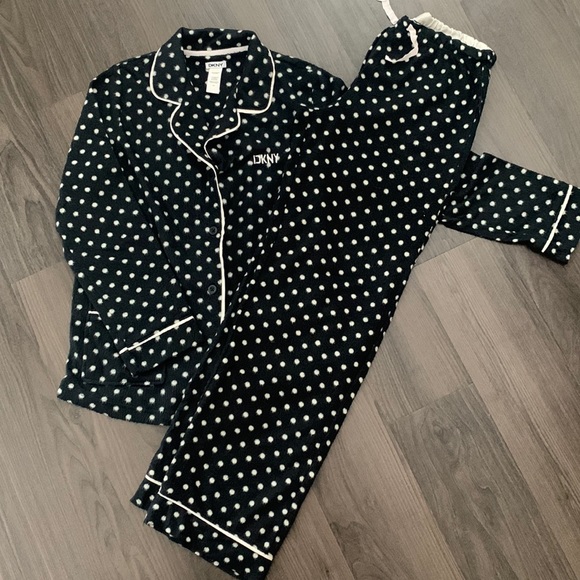 DKNY Polka Dot Cozy PJ Set - Picture 1 of 9